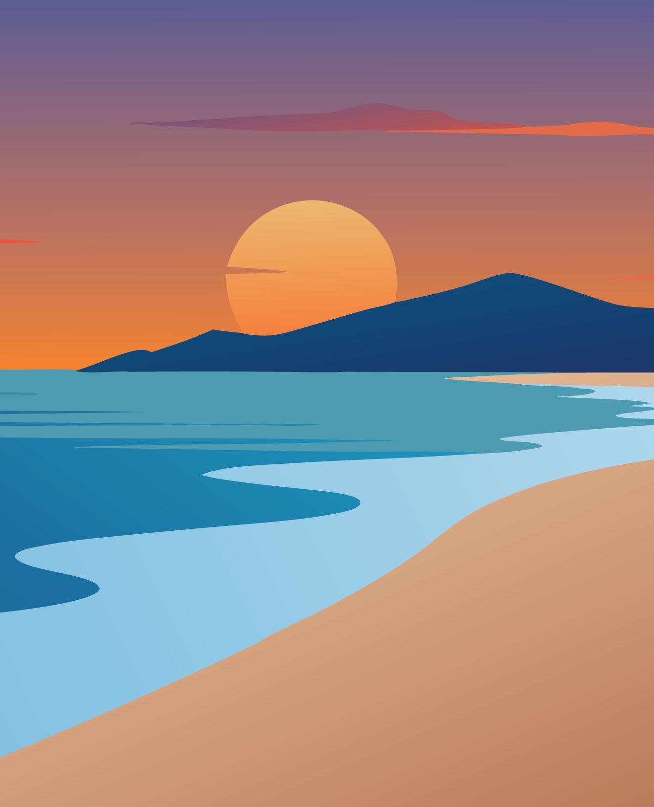Mazatlán sunset and beach artwork for backgrounds